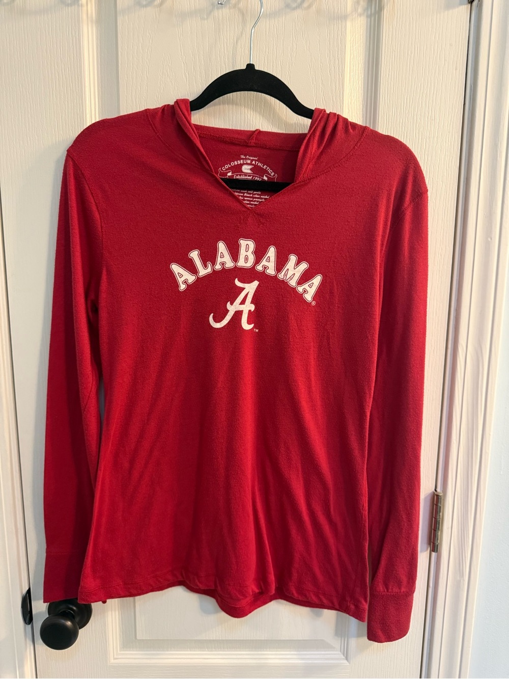 Colosseum Women's Alabama Red Hooded Long Sleeve Top